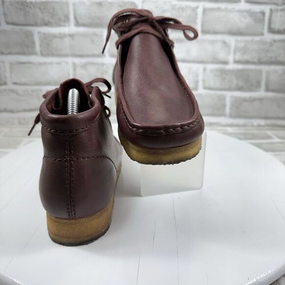 Clarks Original Men\'s Size 8 Burgundy Leather Lace Up Wallabee Boots main image 6